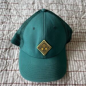 Patagonia Teal Mesh Trucker Hat with Yellow Diamond Patch